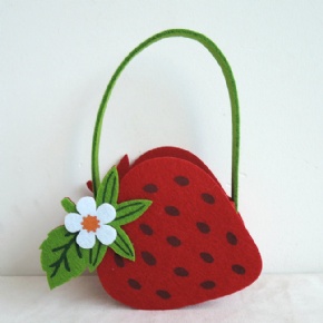 Promotion Gift Strawberry Shape Felt candy bag